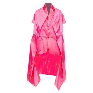 Comme des Garcons Trompe Loeil fuchsia pink layered coat